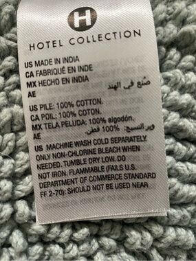 Hotel Collection 100% Cotton Reversible Bath Rug, 27" x 48". Color Cloud